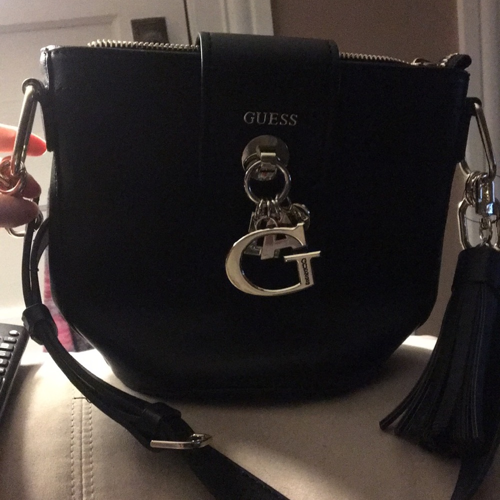 Guess black bucket bag